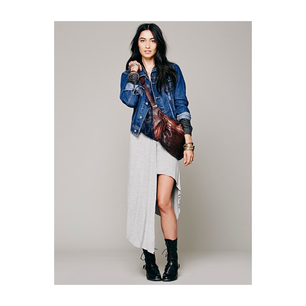 FREE PEOPLE Taxi Cab Skirt Gray